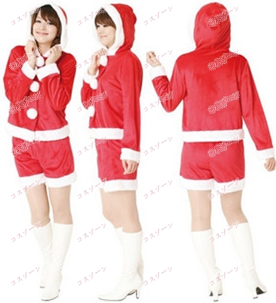 帽子付き お嬢様オススメの可愛いクリスマスサンタクロースコスチューム 帽子付き お嬢様オススメの可愛いクリスマスサンタクロースコスチューム