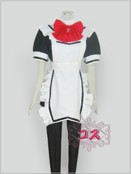 【激安コスプレ衣装】ゴスロリ リボン付きメイド服セット!!! 【激安コスプレ衣装】ゴスロリ リボン付きメイド服セット!!!