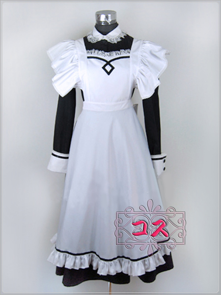 【激安コスプレ衣装】ゴスロリ リボン付きメイド服セット!!! 【激安コスプレ衣装】ゴスロリ リボン付きメイド服セット!!!