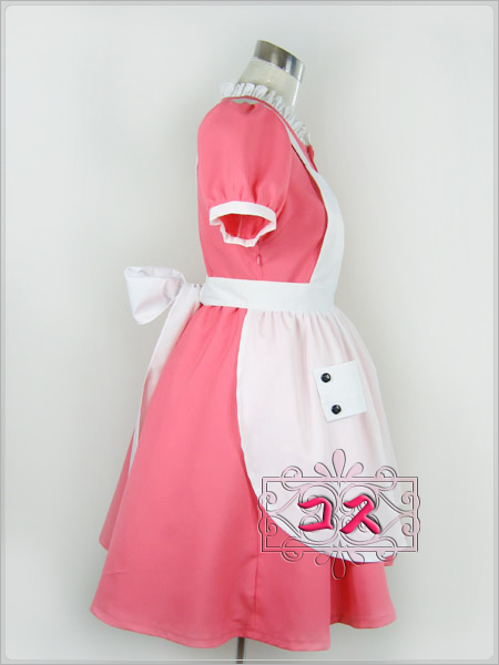 【激安コスプレ衣装】ゴスロリ リボン付きメイド服セット(ピンク)!!! 【激安コスプレ衣装】ゴスロリ リボン付きメイド服セット(ピンク)!!!
