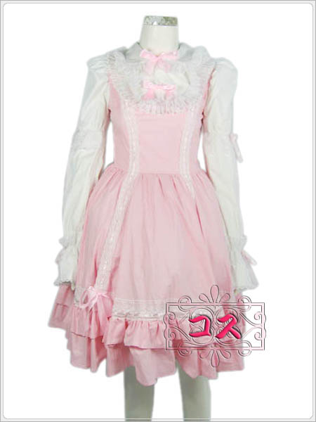 【激安コスプレ衣装】ゴスロリ リボンフリルミニワンピース(ピンク)!!! 【激安コスプレ衣装】ゴスロリ リボンフリルミニワンピース(ピンク)!!!